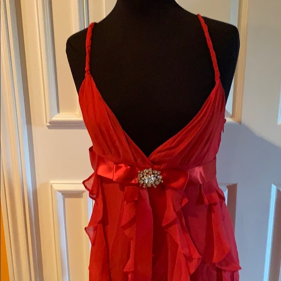 HOLIDAYS ARE CALLING! BCBG red silk dress. 🔥🔥🔥 - Picture 3 of 8
